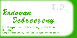 radovan debreczeny business card